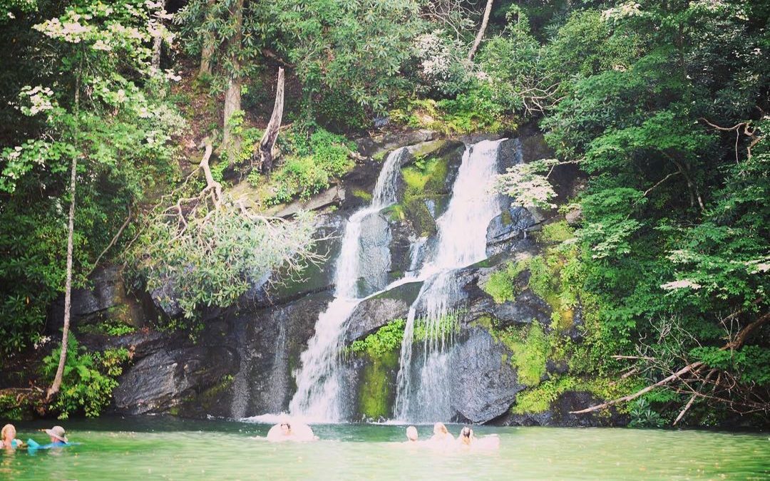 Chasing waterfalls on Lake Jocassee. We found several, as well as Jumping Rock, …