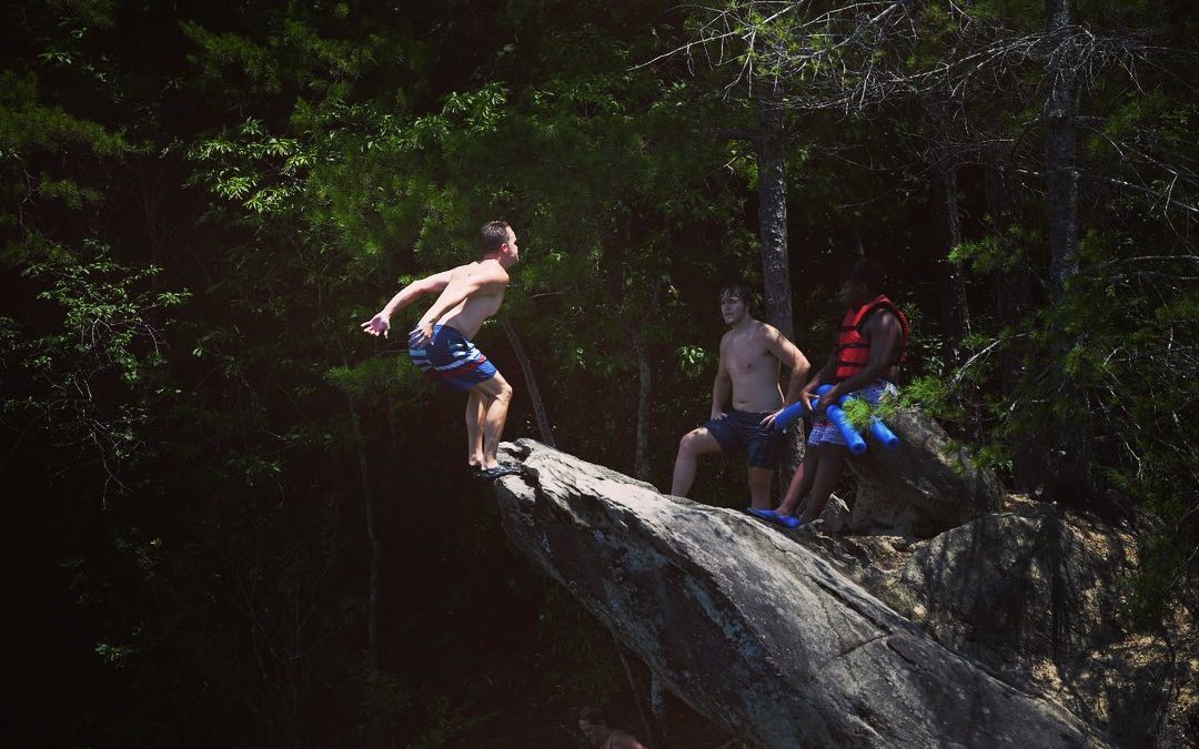 Jumping Rock. When it’s named Jumping Rock, you must JUMP. 

#jumpingrock #lakej…