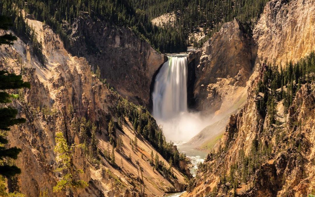 Lower Yellowstone Falls in the Grand Canyon of Yellowstone is the August image o…