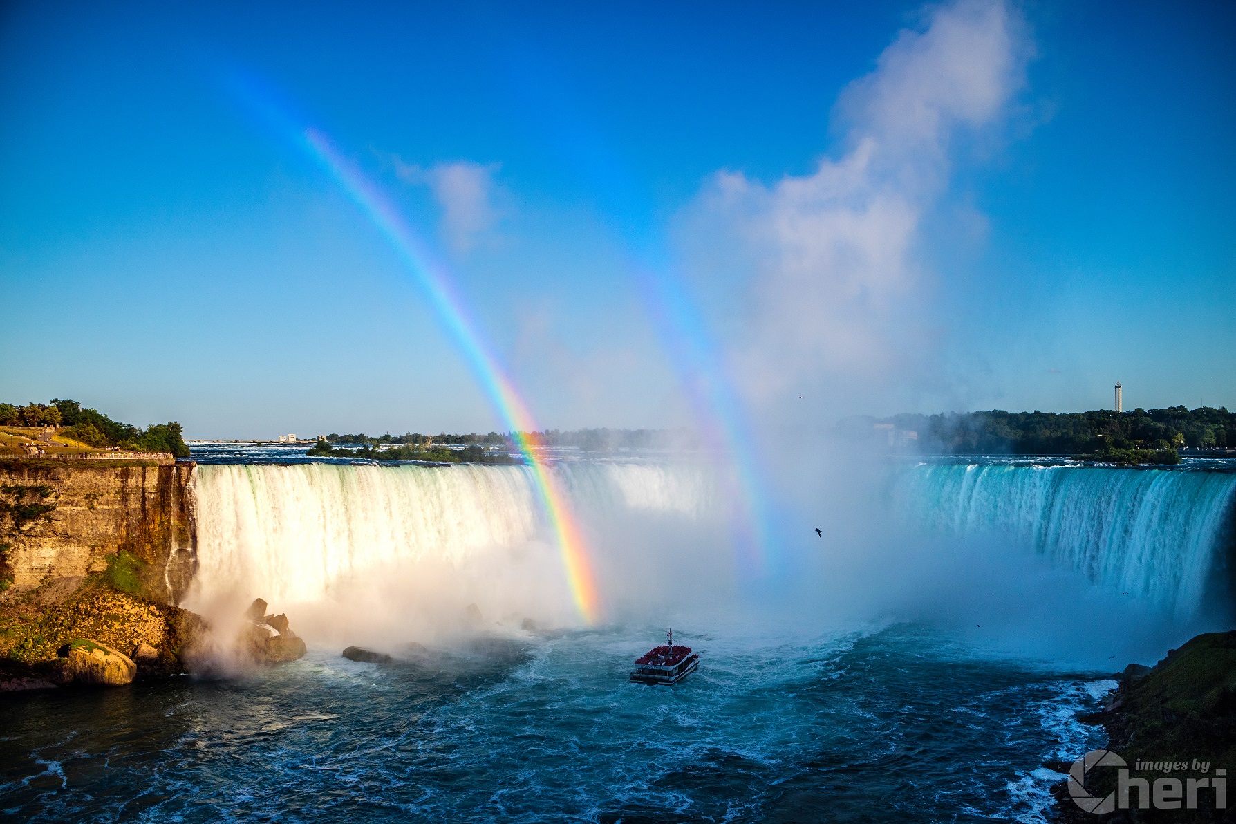 Dual Splendor: Niagara Falls Double Rainbow