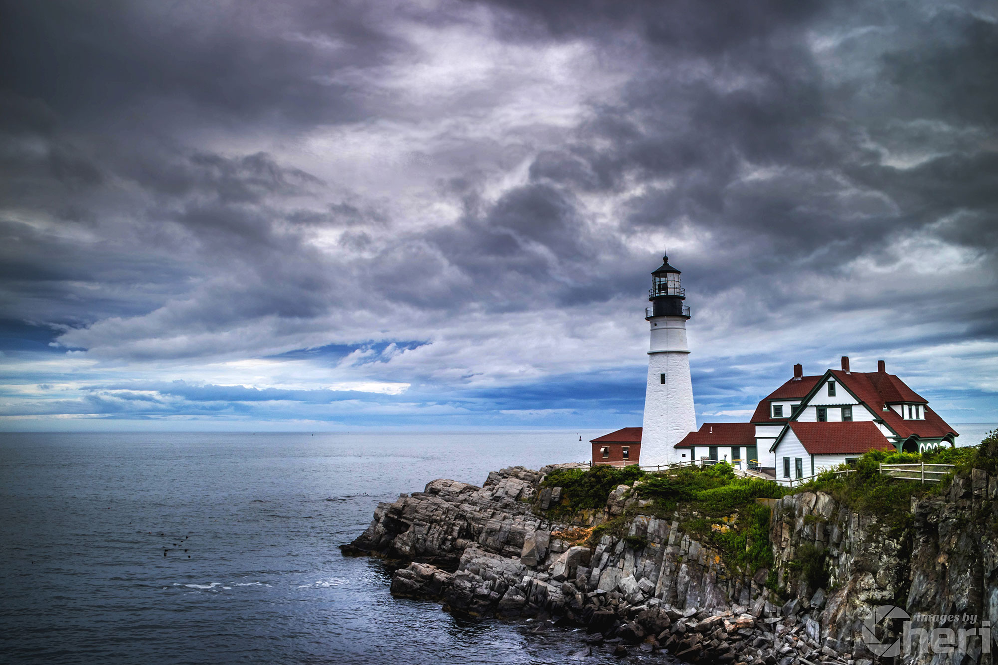 Storm Rolling In: Cape Elizabeth Lighthouse