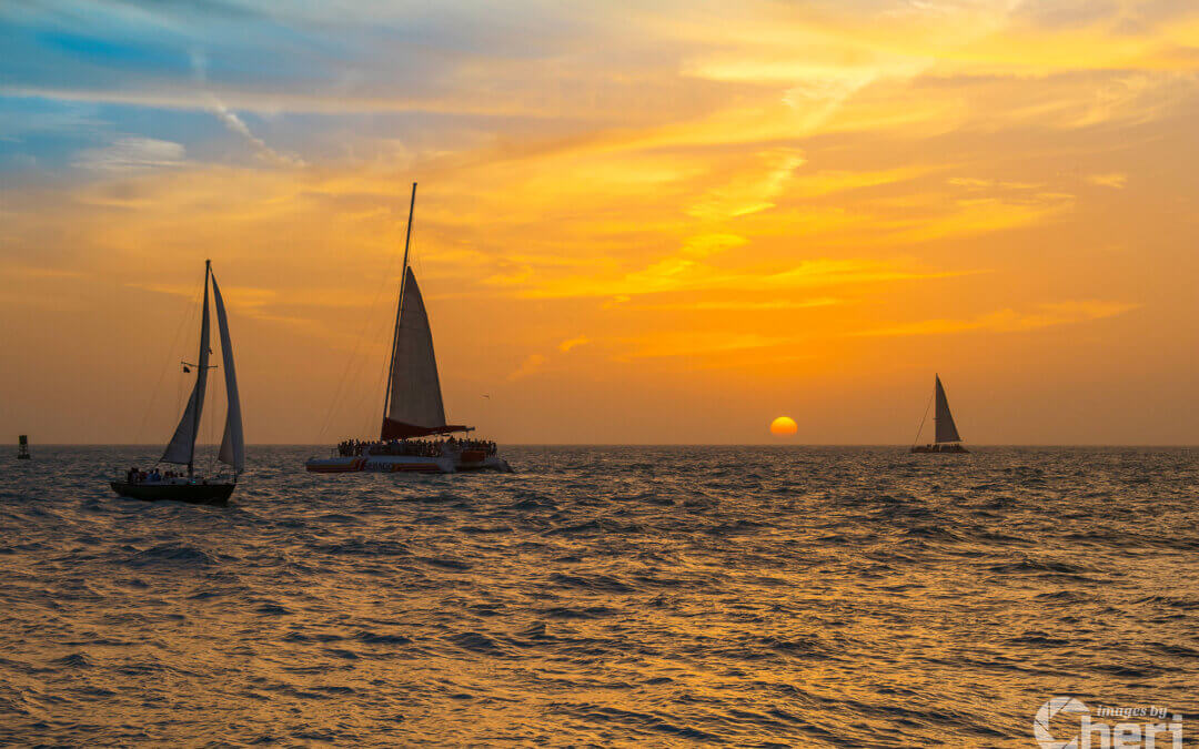 Navigating the Golden Sea: Sunset Sailing