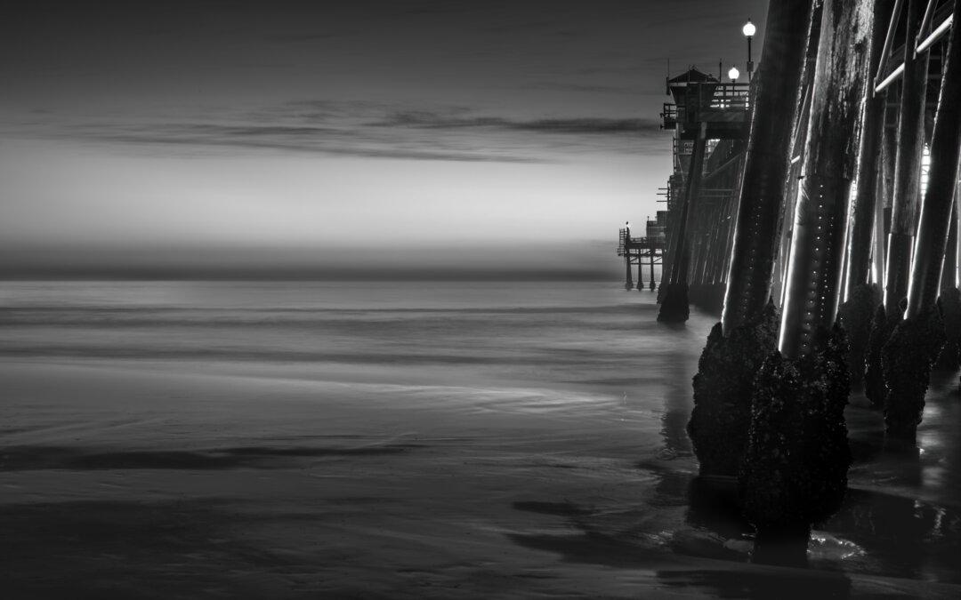 Shadows and Silhouettes: Side View of Oceanside Pier