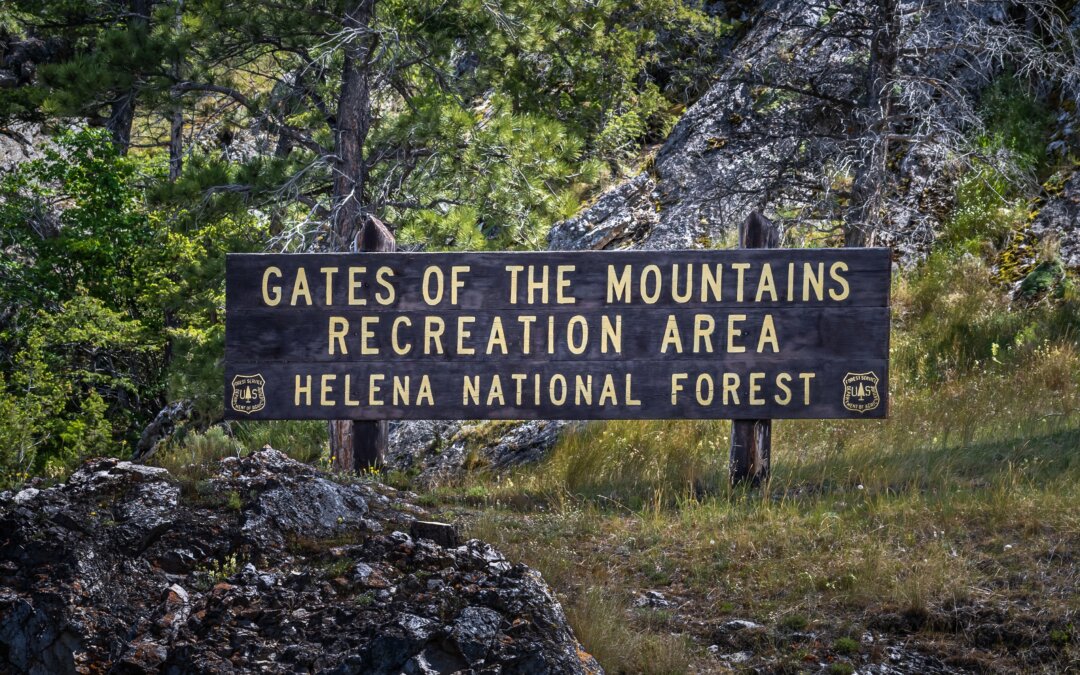 Welcome to Gates of the Mountains Recreation Area: Helena National Forest Sign